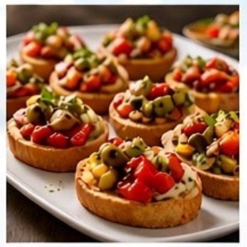 Tomato basil bruschetta platter