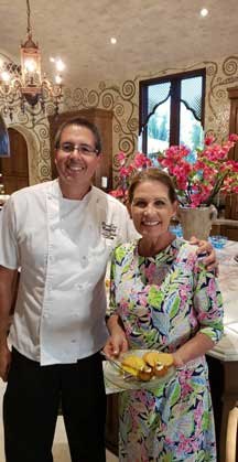 Chef David Hill with a guest