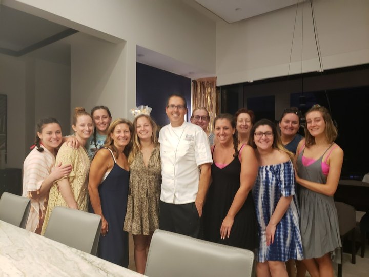 Chef David Hill with a group of guests