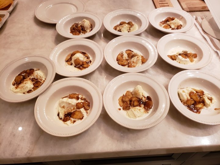 Dessert bowls ready for service