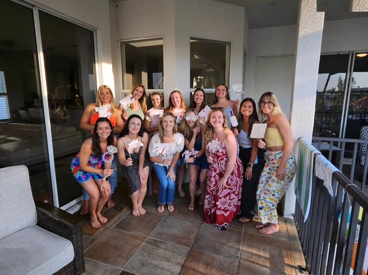 Bachelorette group on the patio