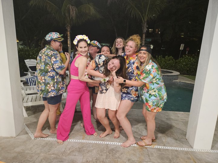 Luau party by the pool